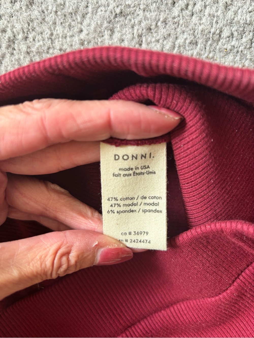 DONNI. Rib Kick Flare Pants Oxblood Red Size S - Picture 3 of 5